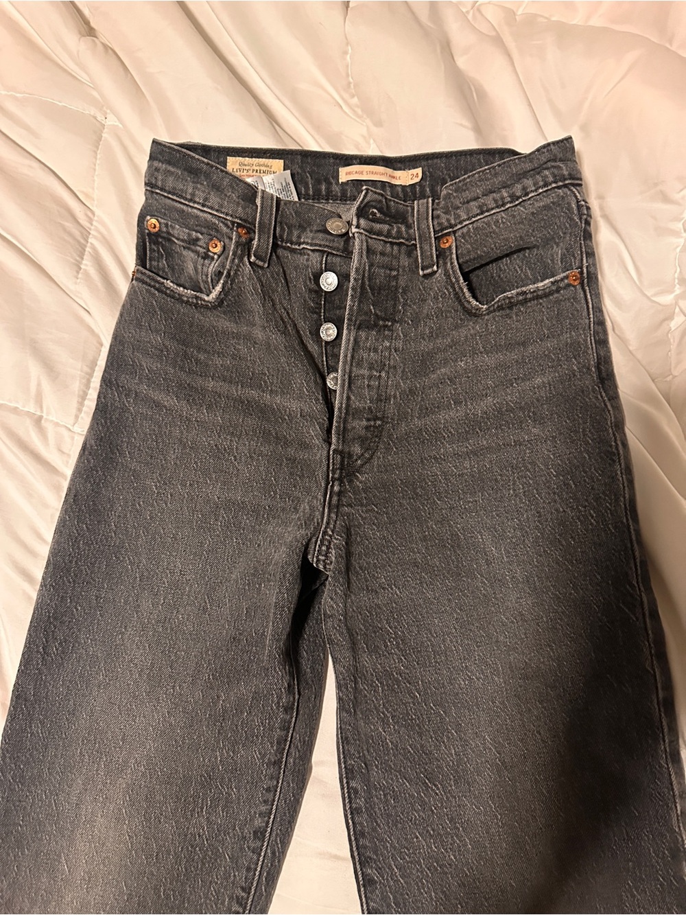 Levi's Women's Straight Leg Jeans - Washed Black